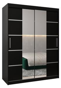Szafa przesuwna garderoba Verona 4 150 wys. 200 cm czarny + czarny