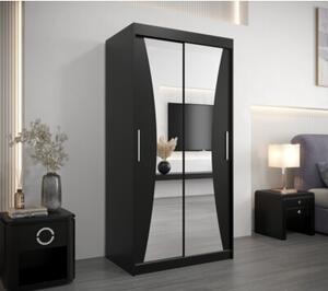 Szafa przesuwna garderoba Monaco 100 wys. 200 cm czarny + czarny