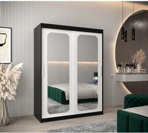 Szafa przesuwna garderoba Promo T3 150 wys. 200 cm czarny + czarny