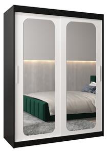 Szafa przesuwna garderoba Promo T3 150 wys. 200 cm czarny + czarny
