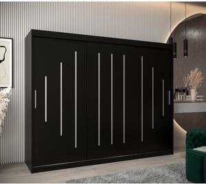 Szafa przesuwna garderoba York 250 wys. 200 cm czarny + czarny