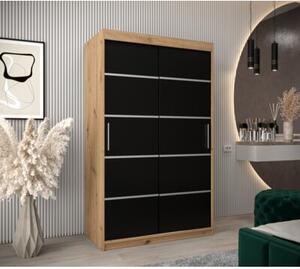 Szafa przesuwna garderoba Verona 1 120 wys. 200 cm artisan + czarny