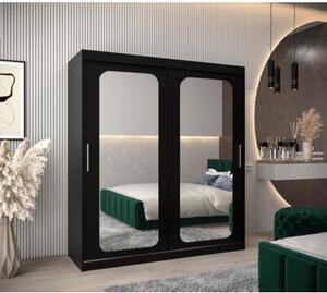 Szafa przesuwna garderoba Promo T3 180 wys. 200 cm czarny + czarny