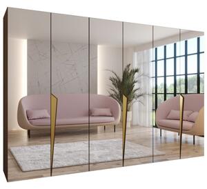 Szafa uchylna otwierana Piano 1 300 (3x100) wys. 202 cm orzech warmia + u. zÅoty
