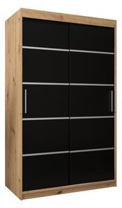 Szafa przesuwna garderoba Verona 1 120 wys. 200 cm artisan + czarny