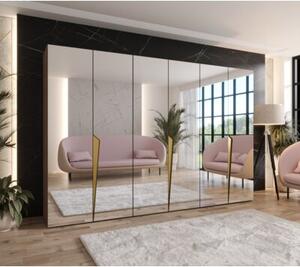 Szafa uchylna otwierana Piano 1 300 (3x100) wys. 202 cm orzech warmia + u. zÅoty