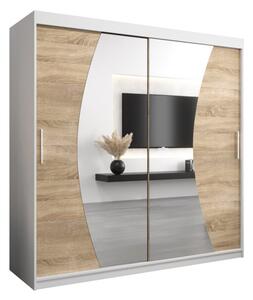 Szafa przesuwna garderoba Wave 200 wys. 200 cm biaÅy + sonoma