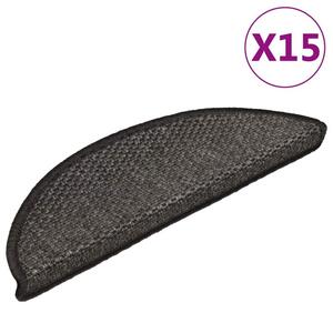 Samoprzylepne nakÅadki na schody, 15 szt., 56x17x3 cm, antracyt