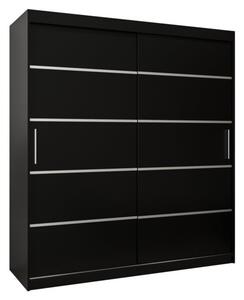 Szafa przesuwna garderoba Verona 1 180 wys. 200 cm czarny + czarny