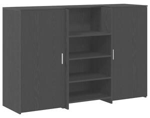 Biurko recepcyjne czarny dÄ b 155x50x103,5 cm drewno klejone