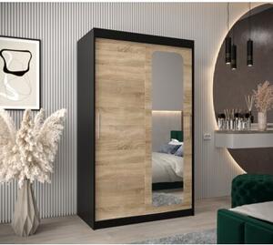 Szafa przesuwna garderoba Promo T2 120 wys. 200 cm czarny + sonoma