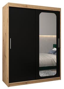 Szafa przesuwna garderoba Promo T2 150 wys. 200 cm artisan + czarny