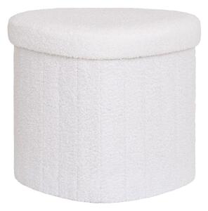 Biały puf z materiału bouclé Medford – House Nordic