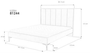 Łóżko tapicerowane 81244 M&K foam Koło 90x200