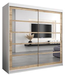 Szafa przesuwna garderoba Roma 2 200 wys. 200 cm biaÅy + sonoma
