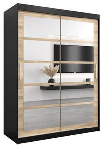 Szafa przesuwna garderoba Roma 2 150 wys. 200 cm czarny + sonoma