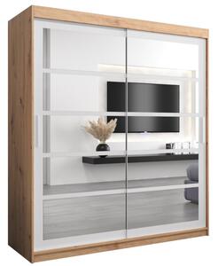 Szafa przesuwna garderoba Roma 2 180 wys. 200 cm artisan + biaÅy