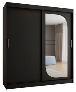 Szafa przesuwna z lustrem garderoba Lucy 180 wys. 200 cm czarny
