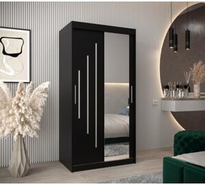Szafa przesuwna garderoba York 2 100 wys. 200 cm czarny + czarny