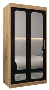 Szafa przesuwna garderoba Promo T3 100 wys. 200 cm artisan + czarny