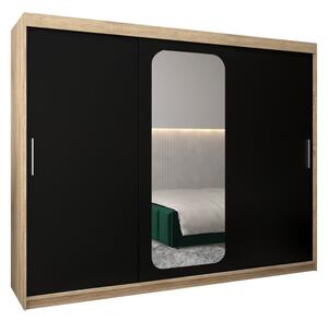 Szafa przesuwna garderoba Promo T2 250 wys. 200 cm sonoma + czarny