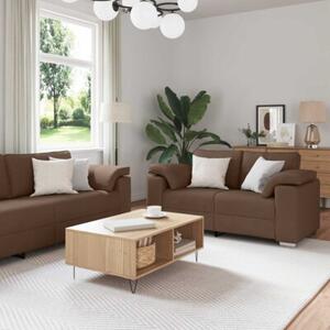 Sofa 3 szt. brÄ zowy tkanina lniana