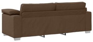 Sofa 3 szt. brÄ zowy tkanina lniana