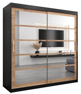 Szafa przesuwna garderoba Roma 2 200 wys. 200 cm czarny + artisan