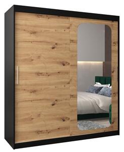 Szafa przesuwna garderoba Promo T2 180 wys. 200 cm czarny + artisan