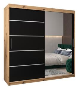 Szafa przesuwna garderoba Verona 2 200 wys. 200 cm artisan + czarny