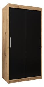 Szafa przesuwna garderoba Tokyo 100 wys. 200 cm artisan + czarny
