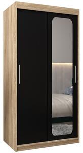 Szafa przesuwna garderoba Promo T2 100 wys. 200 cm sonoma + czarny