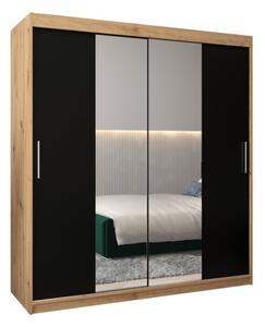 Szafa przesuwna garderoba Tokyo 1 180 wys. 200 cm artisan + czarny