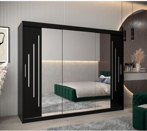 Szafa przesuwna garderoba York 2 250 wys. 200 cm czarny + czarny