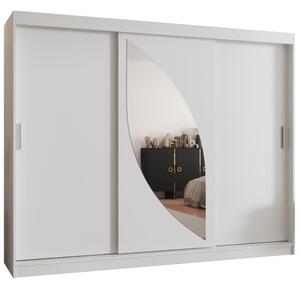 Szafa przesuwna z lustrem garderoba Milo 250 wys. 200 cm biaÅy