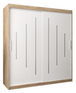 Szafa przesuwna garderoba York 180 wys. 200 cm sonoma + biaÅy