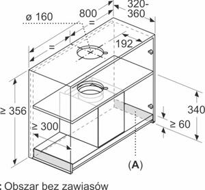 Okap BOSCH Serie 4 DBB85CC60 Czarny 65dB klasa B