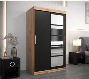Szafa przesuwna garderoba Roma 1 120 wys. 200 cm artisan + czarny