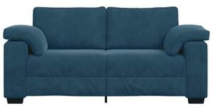 Sofa dwuosobowa, niebieska, 180x77x82 cm, aksamit