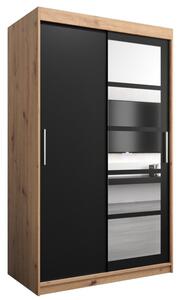 Szafa przesuwna garderoba Roma 1 120 wys. 200 cm artisan + czarny
