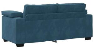 Sofa dwuosobowa, niebieska, 180x77x82 cm, aksamit