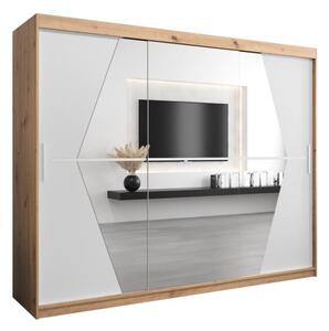 Szafa przesuwna garderoba Boliwia 250 wys. 200 cm artisan + biaÅy