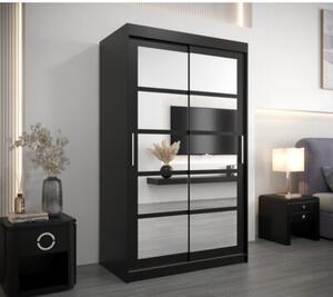 Szafa przesuwna garderoba Roma 2 120 wys. 200 cm czarny + czarny