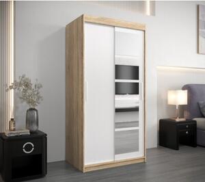 Szafa przesuwna garderoba Roma 1 100 wys. 200 cm sonoma + biaÅy