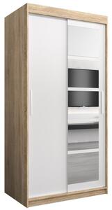 Szafa przesuwna garderoba Roma 1 100 wys. 200 cm sonoma + biaÅy