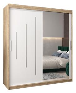 Szafa przesuwna garderoba York 2 180 wys. 200 cm sonoma + biaÅy