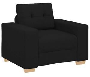 Sofa 3 szt. czarny tkanina lniana