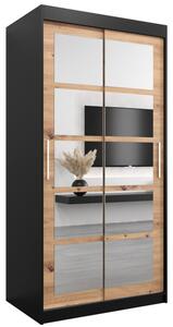Szafa przesuwna garderoba Roma 2 100 wys. 200 cm czarny + artisan