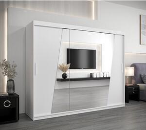 Szafa przesuwna garderoba Wave 250 wys. 200 cm biaÅy + biaÅy