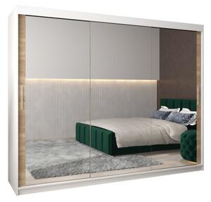 Szafa przesuwna garderoba Tokyo 3 250 wys. 200 cm biaÅy + sonoma